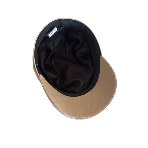 Tan Polyester Newsboy Cap With Black Lining & Short Brim For Adults - Picture 4 of 6